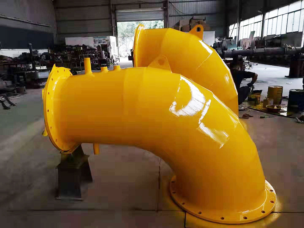 수력 발전소 옐로우 컬러에서 프란시스형 펌프수차 500 kw 물 터어빈 발전기