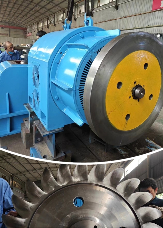 공기 냉각 100kw-10mw 펠튼 터빈 고품질의 높은 물 머리 사용