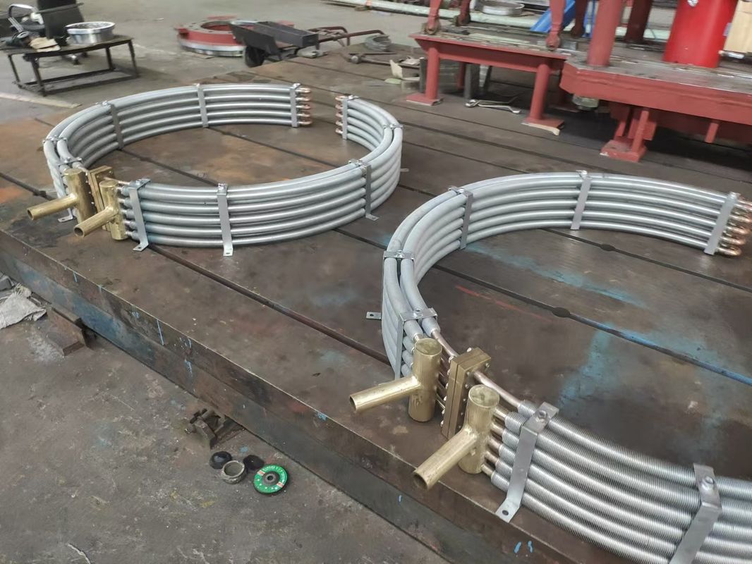 작동 온도 범위 0-80°C 공기 오일 냉각기 500x500x500mm 유압 터빈 유닛 오일 냉각기 및 냉각 솔루션