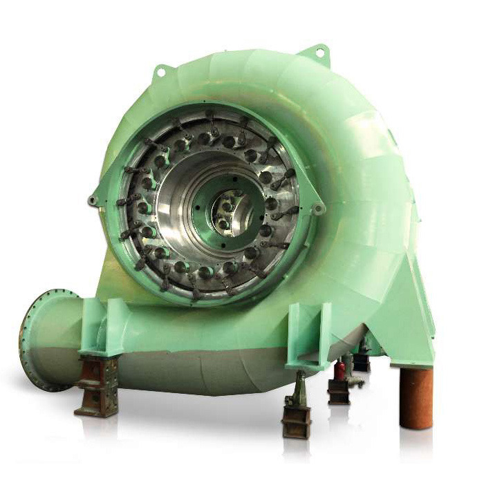 알루미늄 합금 블레이드 수평 또는 수직 레이아웃 100kw-20mw 전력 범위 효율을위한 수력 터빈