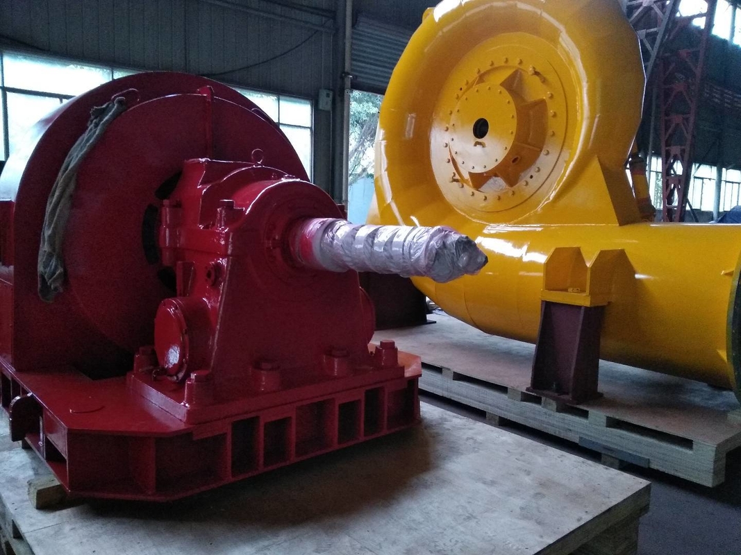알루미늄 합금 블레이드 수평 또는 수직 레이아웃 100kw-20mw 전력 범위 효율을위한 수력 터빈