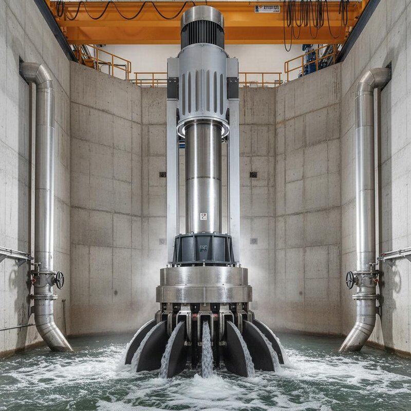 100KW에서 1000KW의 스테인리스 스틸 또는 고강성 합금 터고 터빈 발전기 수력 발전용 수직 설치를 갖춘 터빈 발전기