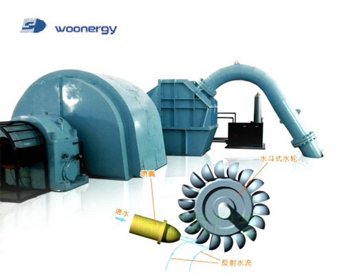 강 전력을 위한 500KW 펠턴 터빈 발전기 400V 내지 10500V